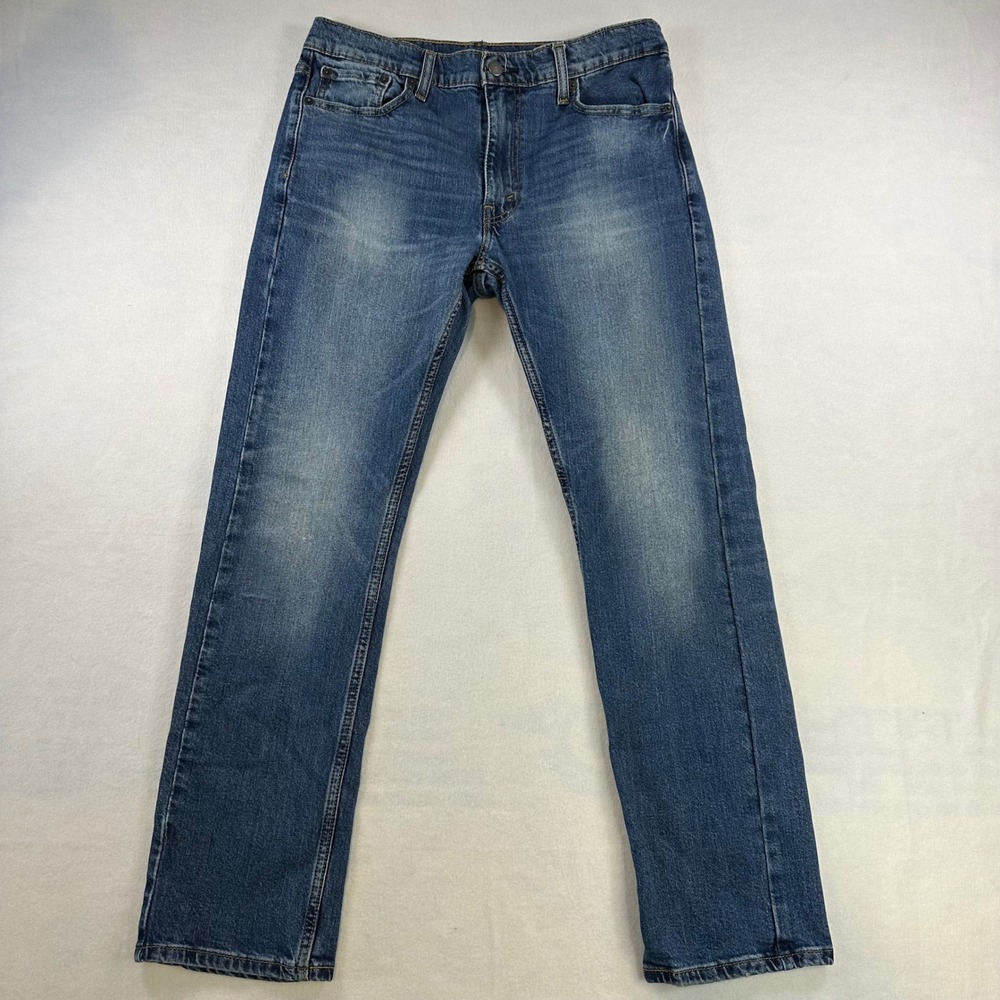 Levis 513 Slim Straight Mens Jeans 32x31 Medium Wash Blue Denim 08513-0715